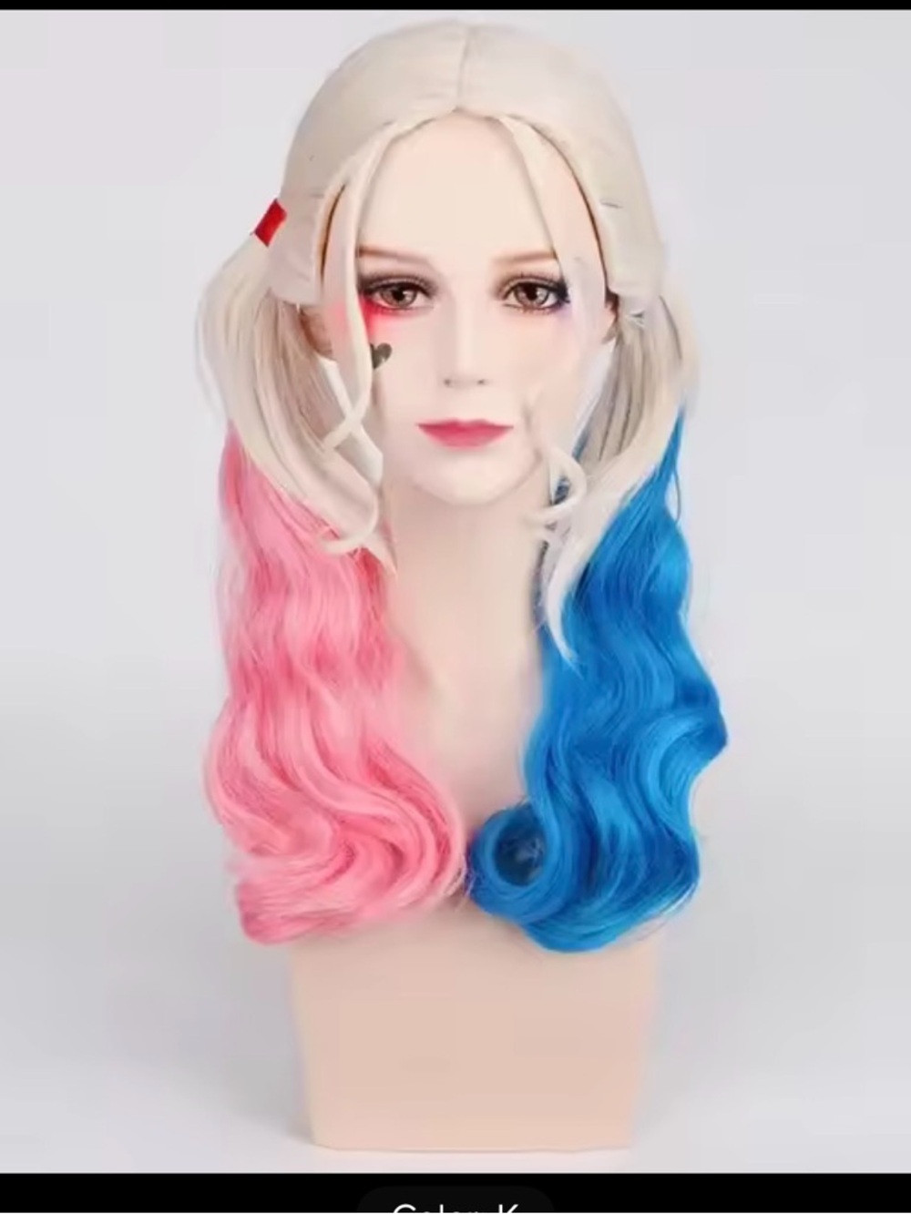 Blonde Pink & Blue Ombre Synthetic Wig for Women
